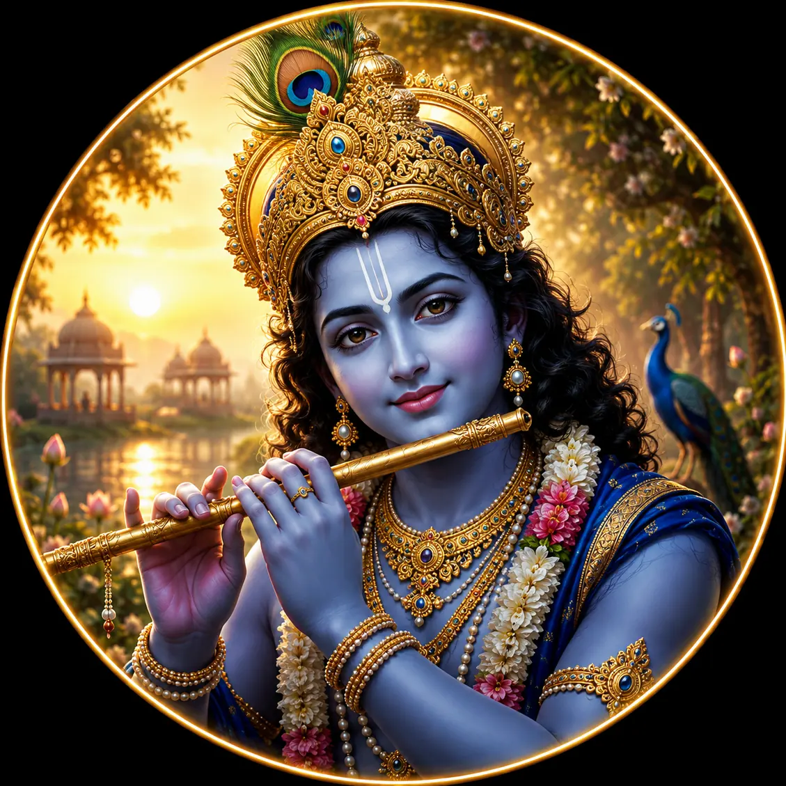 Krishna & Radha Lord Krishna Divine Flute Melody — 4K Hindu God Mobile Wallpaper
