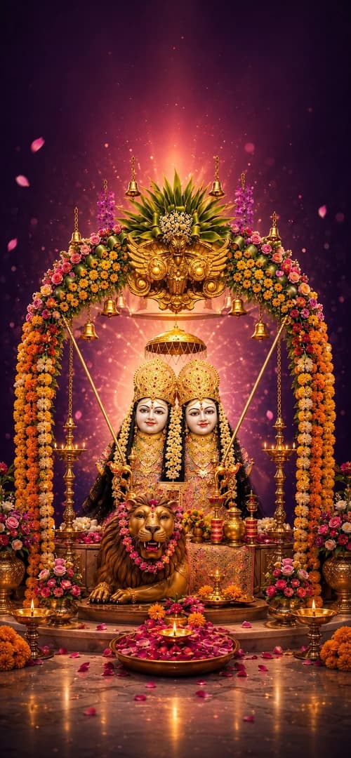 Hindu Gods Wallpaper 4K — Chamunda Maa Chamunda Divine Blessing HD Free Download