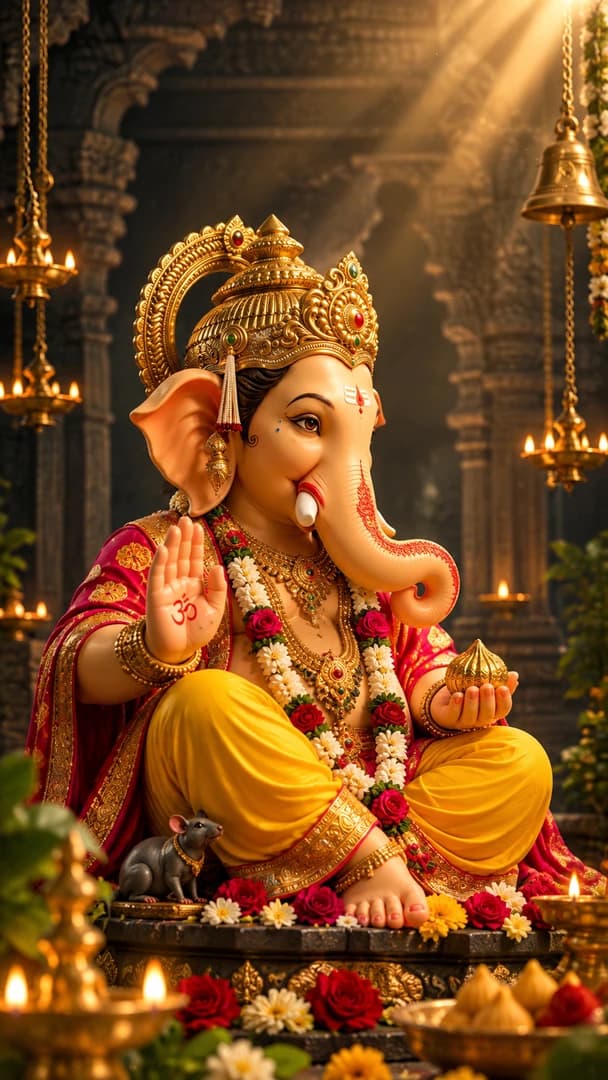 Hindu Gods Wallpaper 4K — Ganesh Vighnaharta Ganesha Sacred Darshan HD Free Download