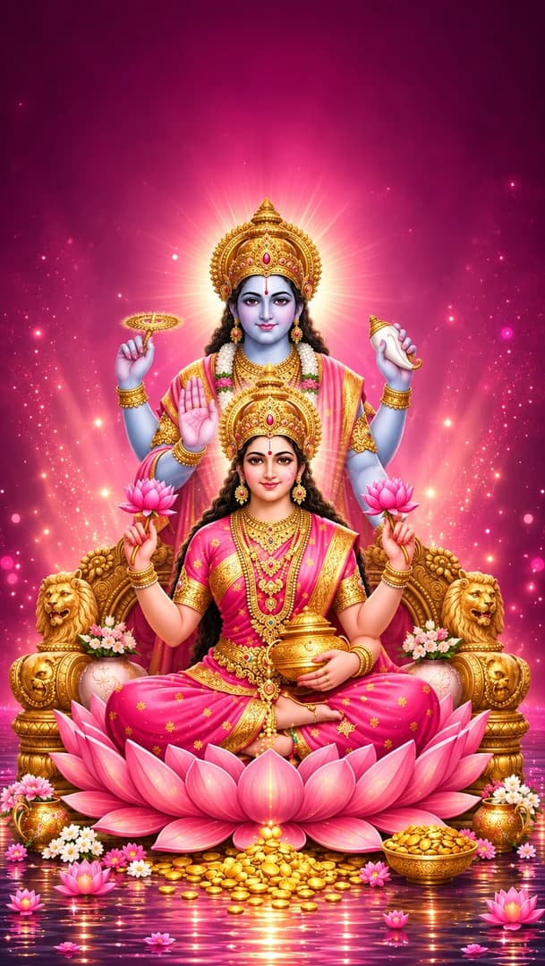 Hindu Gods Wallpaper 4K — Vishnu & Lakshmi Lord Vishnu Divine Radiance HD Free Download